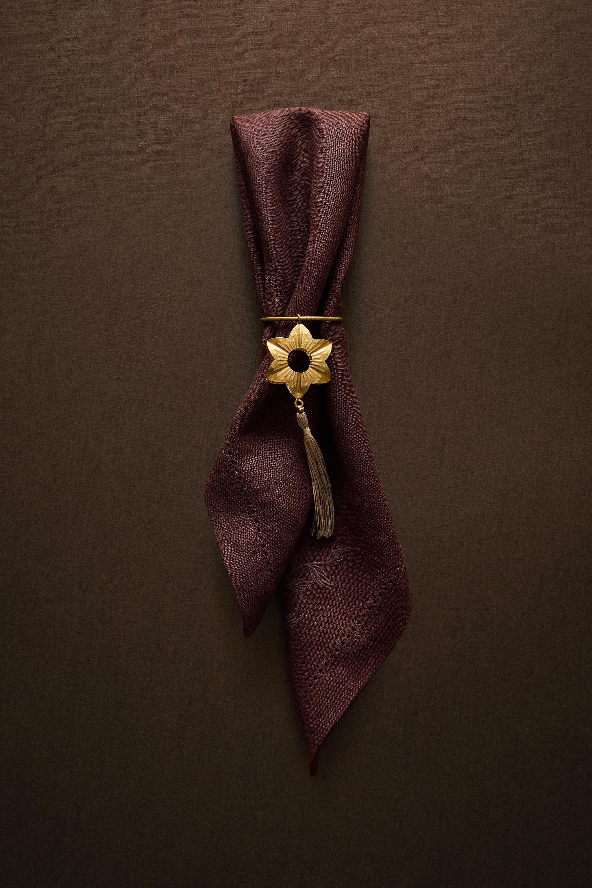 SET OF CHRISTMAS METAL TASSEL NAPKIN RINGS (SET OF 2)